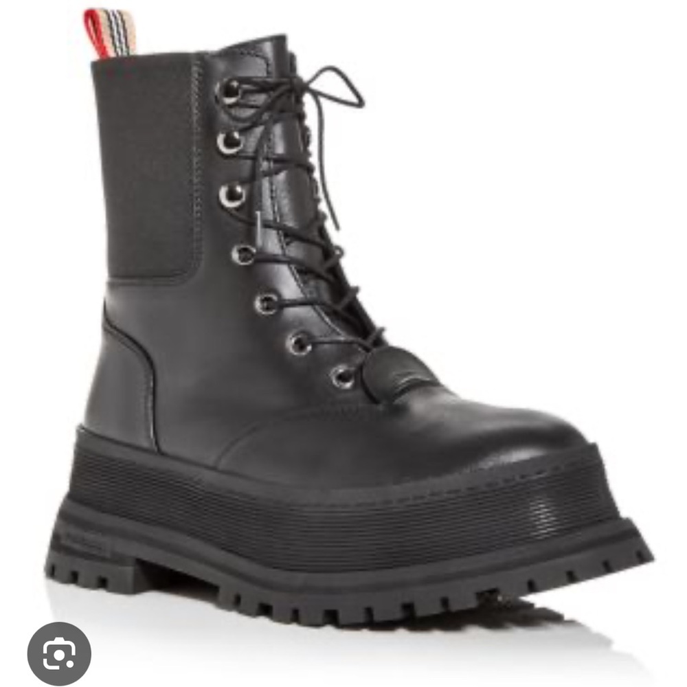 Authentic Black Leather Burberry  Women’s  Boots